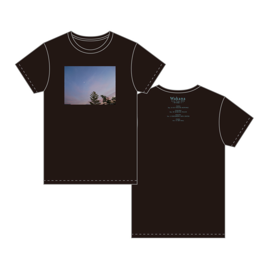 「Wakana Live Tour 2018」Tシャツ・黒 「夕暮れ時の空」